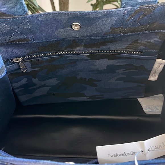 QUILTED KOALA MIDI EAST WEST BAG: DARK BLUE CAMOUFLAGE W/GOLD STAR NWT - Picture 11 of 12